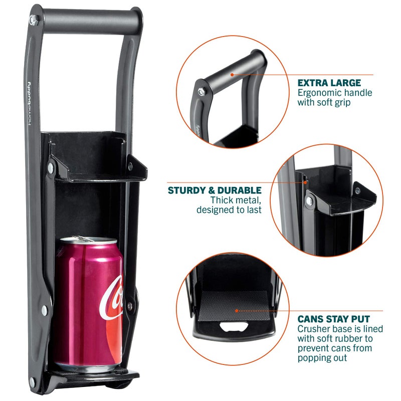 HomeBuddy Can Crusher for Recycling - 12 Oz. and 16 Oz. Can Crusher Wall Mounted for Aluminum - Compact and Easy to Use, Mounting Rivets Included, Man Cave Accessories - Image 4